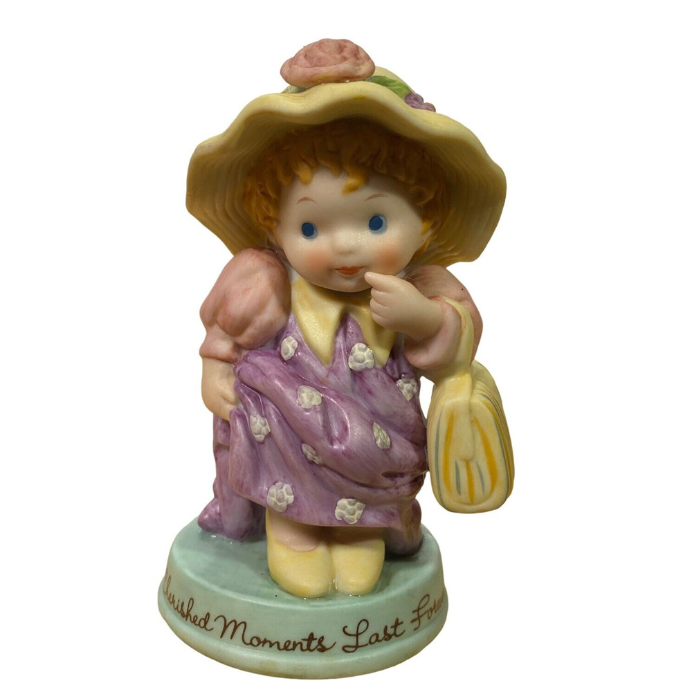 Avon Figurine Girl "Cherished Moments Last Forever" Hand Painted Porcelain 1983